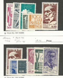 Brazil, Postage Stamp, #963-964, 966-969, 969-974 Mint NH, 1963