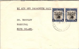 1947 Apia Western Samoa NZ Paruchet Mail FFC First Flight Cover to Niue Island
