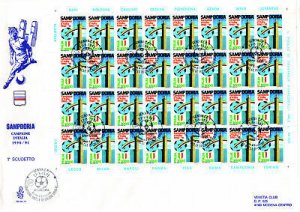 Sampdoria Campione 1991 - Sheet of 32 copies on Venetia bustone