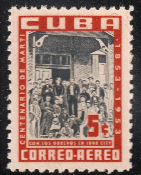 1953 Cuba Stamps Sc C 80 Marti With Workers in Tampa  MNH