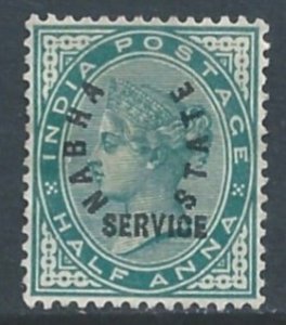 India-Convention States-Nabha #O1 Mint No Gum 1/2a Queen Victoria Issue Ovptd...