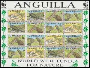 Anguilla WWF West Indian Iguana Sheetlet of 4 sets 1997 MNH SC#968 a-d