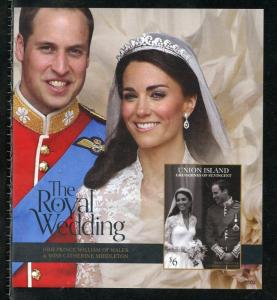 UNION ISLAND WEDDING OF PRINCE WILLIAM & KATE MIDDLETON IMPERF S/S I MINT NH