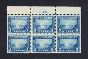 Scott #399 5c Pan-Pacific Plate Block, Mint NH