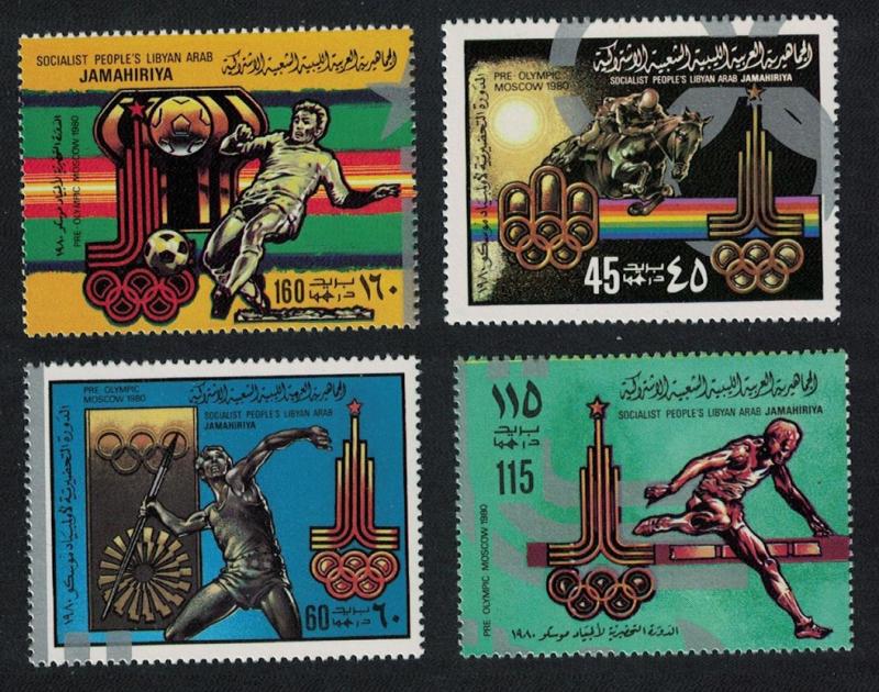 Libya Football Horse-jumping Summer Olympic Games Moscow 4v 1979 MNH SG#939-942