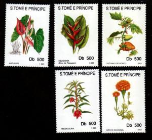 St Thomas & Prince Island 1105-1109 Mint NH Flowers!