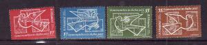 Romania-Sc#C119-22-unused NH Airmail set-Birds-Space Exploration-1962-