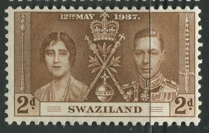Swaziland - Scott 25 - Coronation - 1937 - MH - Single 2p Stamp