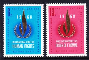 190-91 United Nations 1968 Human Rights MNH