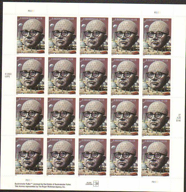 US #3870 Mint Sheet R. Buckminster Fuller 