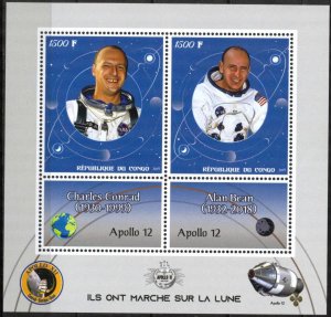 Congo 2019 Space Mission Apollo 12 S/S MNH