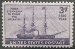 Scott #923 1944 3¢ Steamship Savannah MNH OG VF/XF