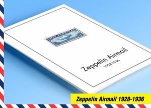 COLOR PRINTED ZEPPELIN AIRMAIL 1928-1936 STAMP ALBUM PAGES (30 illustr. pages)