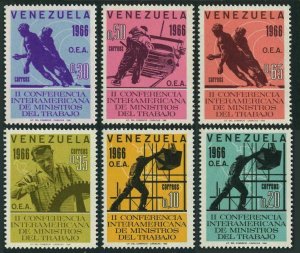 Venezuela 902-907,MNH.Mi 1668-1673. Conference of Ministers of Labor of OAS,1966