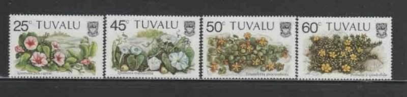 TUVALU #231-234 1984 BEACH FLOWERS MINT VF NH O.G