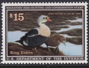 RW58 U.S. 1991 Federal Duck Stamp $15.00 issue MNH CV $30.00