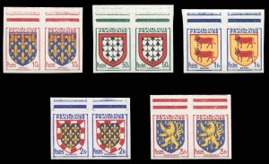 France, 1950-Present #659-663 (YT 899-903) Cat€154, 1951 Arms, set of five ...