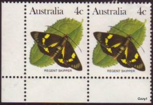 Australia 1983 Sc#872, SG#783 4c Regent Skipper Butterfly UNUSED.