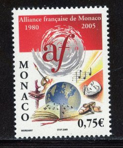 Monaco 2356 MNH, French Alliance of Monaco 25th. Anniv. Issue from 2004.