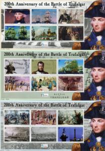 Solomon Isl Ships Stamps 2005 MNH Battle of Trafalgar Nelson Napoleon 4x 6v M/S