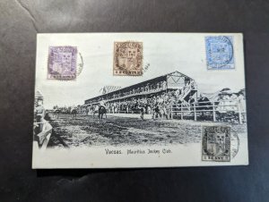 1928 British Mauritius Souvenir Postcard Cover Vacoas Mauritius Jockey Club