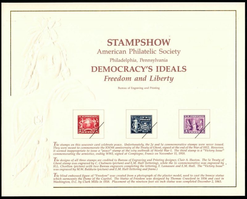 1991 StampShow APS Philadelphia, SC131 souvenir card SCCS: B-151