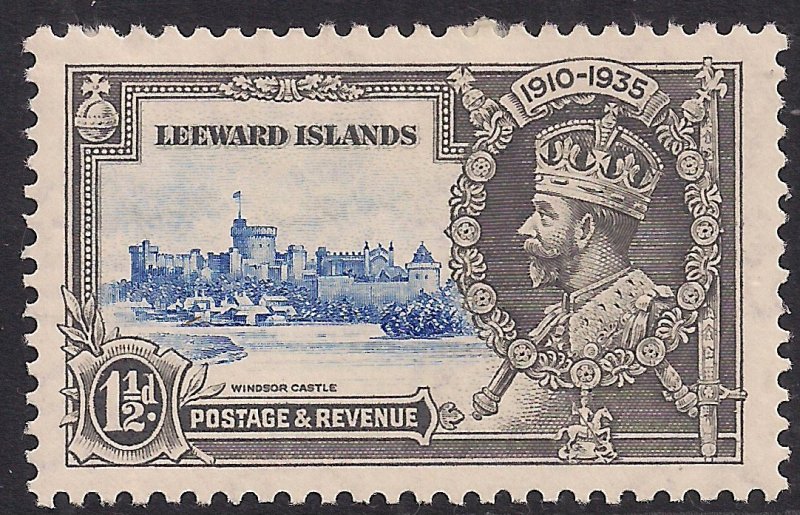 Leeward Islands 1935 KGV 1 1/2d Silver Jubilee MM SG 89 ( L127 )