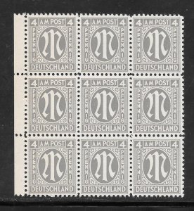 GERMANY #3N3 MNH Block of 9 Collection / Lot (12190)