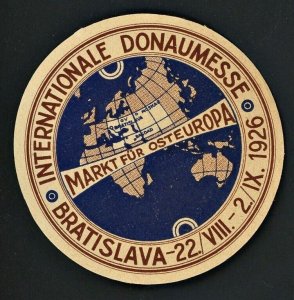 1926 Slovakia International Donaumesse Bratislava  Round Poster Stamp