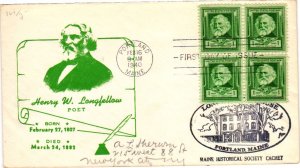 #864 Henry W. Longfellow-Famous Americans- Reid / Maine Historical Society Ca...