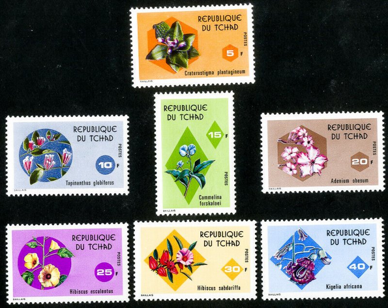Chad Stamps # 302-8 MNH XF Flowers