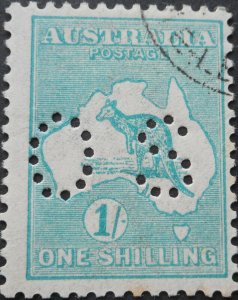 Australia 1926 1/- Kangaroo Die IIB 3rd wmk Official SG O48b CTO used