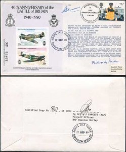 C79c 40th Ann of RAF Swanton Morley Signed by PJ Miller and George Unwin (A)