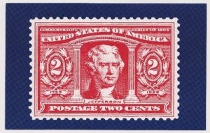 Postcard featuring Jefferson stamp Scott 324  (mint condition)