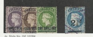 St. Helena, Postage Stamp, #37-39, 47 Used Revenue Cancels, 1884-93, JFZ