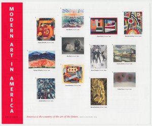 ​USA #4748m Modern Art in America Imperforated  forever sheet of 12  MNH