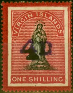 Virgin Islands 1888 4d on 1s Black & Rose-Carmine SG42d Fine MM (3)