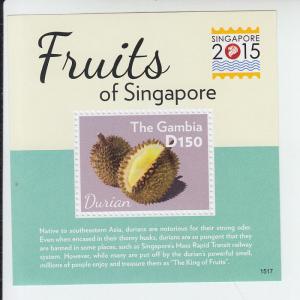 2015 Gambia Fruits of Singapore SS  (Scott 3655) MNH