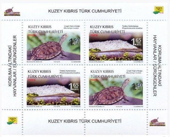 TURKISH NORTHERN CYPRUS - (Block) Protected Animals / Reptiles Stamps, MNH, 2018