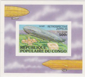 Congo Peoples Rep.# C236, Zeppelin IMPERF Souvenir Sheet, Mint NH