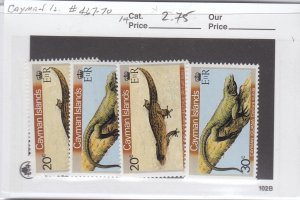 Cayman Islands 467-70 Reptiles mnh