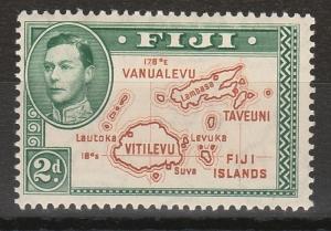 FIJI 1938 KGVI MAP 2D DIE I