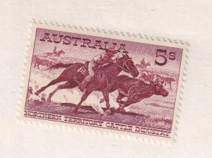 AUSTRALIA # 331 VF-MNH 5sh NORTHERN TERRITORY CATTLE INDUSTRY CAT VALUE $32+