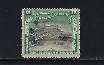 NORTH BORNEO SCOTT #89 1897 18 CENTS (GREEN/BLACK) MINT HINGED