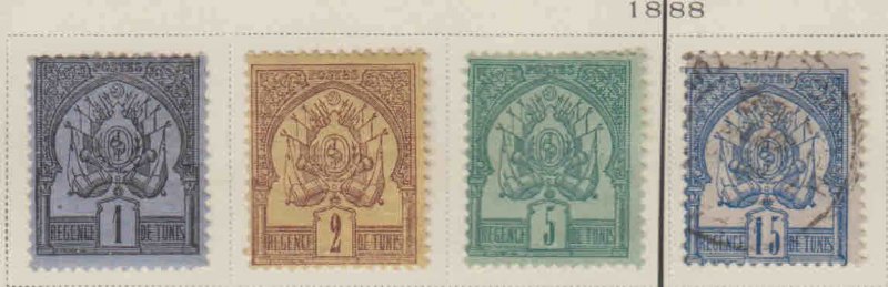 FRANCE TUNISIA 1-4 MINT USED MOST SOUND $75 SCV