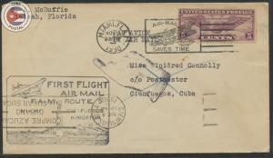 Cuba 1930 First Flight Cover Miami - Cienfuegos | Edifil C39 | CU11569