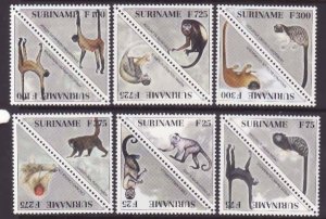 Surinam-Sc#1074-85- id8-unused NH set-Triangles-Fauna-1997-