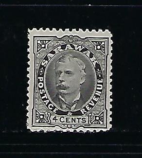 SARAWAK SCOTT #29 1895 CHARLES JOHNSON BROOKE 4C (BLACK)  MINT HINGED