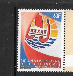 FRENCH POLYNESIA Sc 908 NH issue of 2005 - AUTONOMY