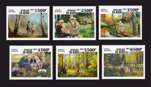 Stamps. Mushrooms  Benin 2022 year, 6 stamps perforated